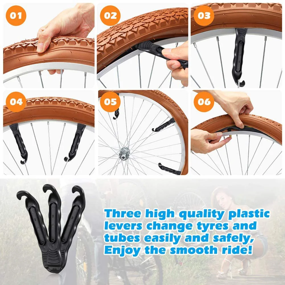 

Bike Tire Levers Hardened Bicycle Tire Levers to Repair Bike Tube Tire Changing Tool to Road Bike Mountain Bike ALS88