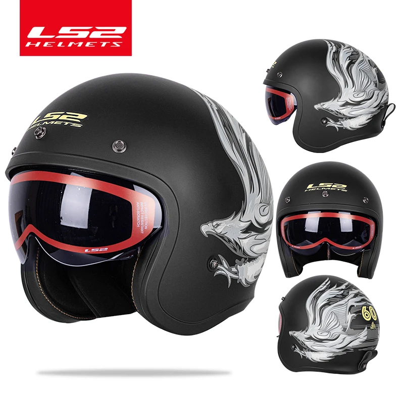 Capacete LS2 Spitfire Винтаж moto rcycle шлем ls2 of599 каски 3/4 открытым уход за кожей лица ретро
