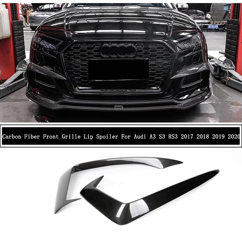 Передняя решетка радиатора для Audi A3 S Line S3 2017 2018 2019 2020 из углеродного волокна