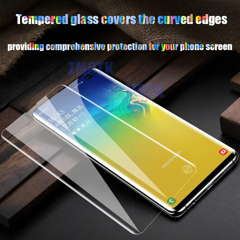 

UV Full Cover Tempered Glass For Samsung Galaxy S10 S21 Plus Ultra S8 S9 S20 Screen Protector 4G 5G For Samsung Note 20 10 9 8 E