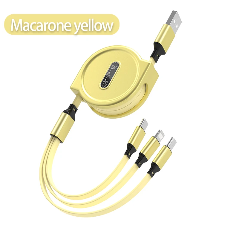 3 in 1 retractable type c micro usb multi charger cable for xiaomi redmi note10 pro fast charging usb cable for iPhone charging