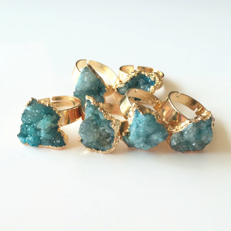 Новое геометрическое кольцо с натуральным кварцевым кристаллом | Украшения и