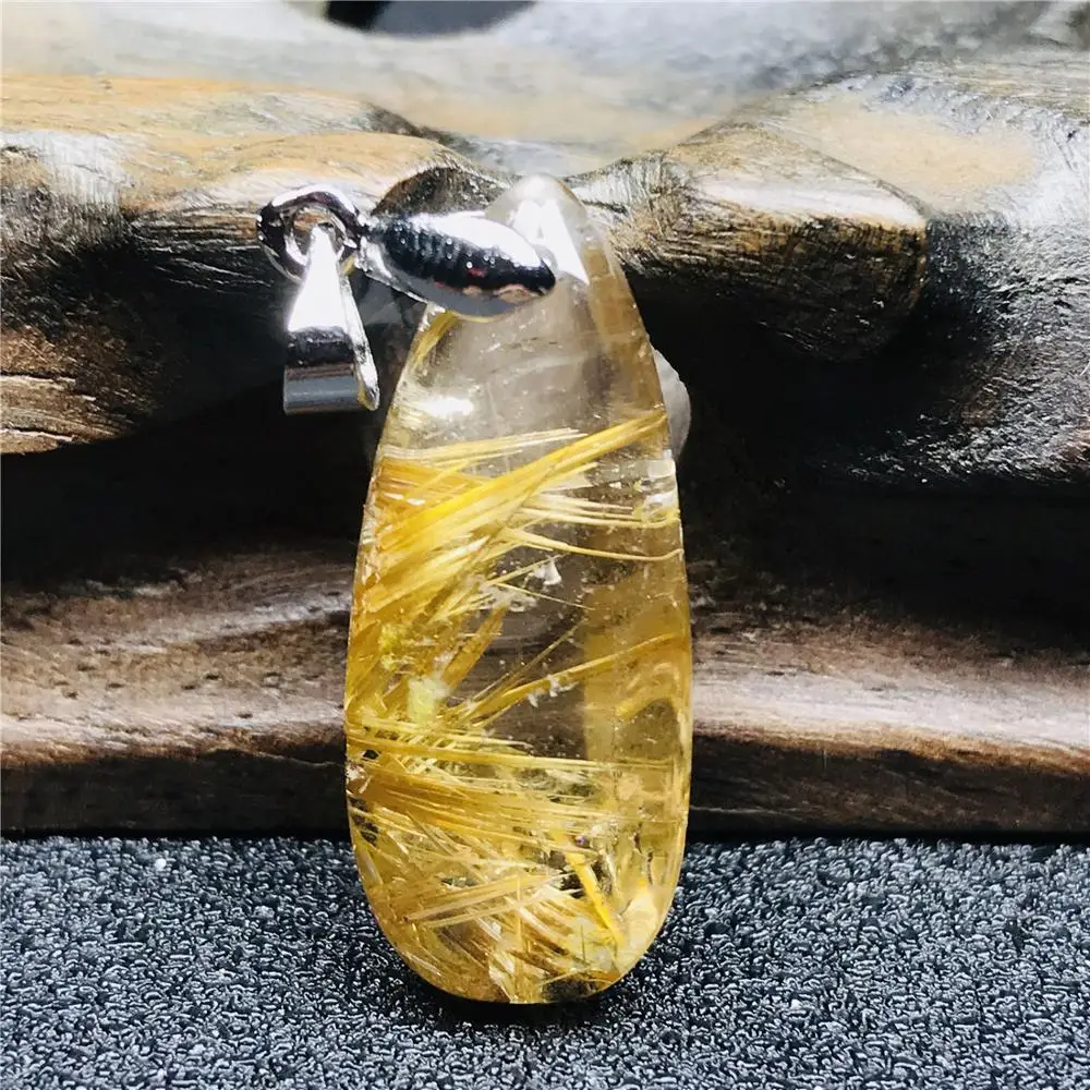 Натуральная Природное золото кулон для обувь мужчин и женщин 27x11x8 мм Титан с