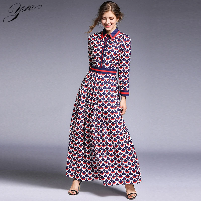 Осеннее Новое Женское Платье с принтом Тонкое ТРАПЕЦИЕВИДНОЕ OL элегантное