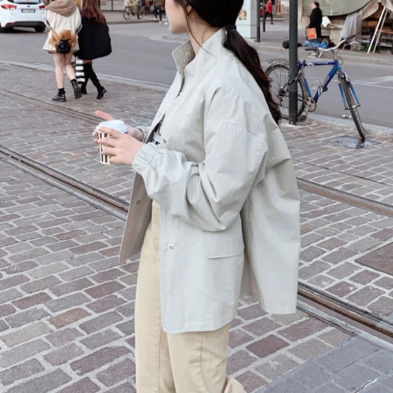 Женская однобортная куртка-бомбер с воротником-стойкой 100% хлопок | одежда