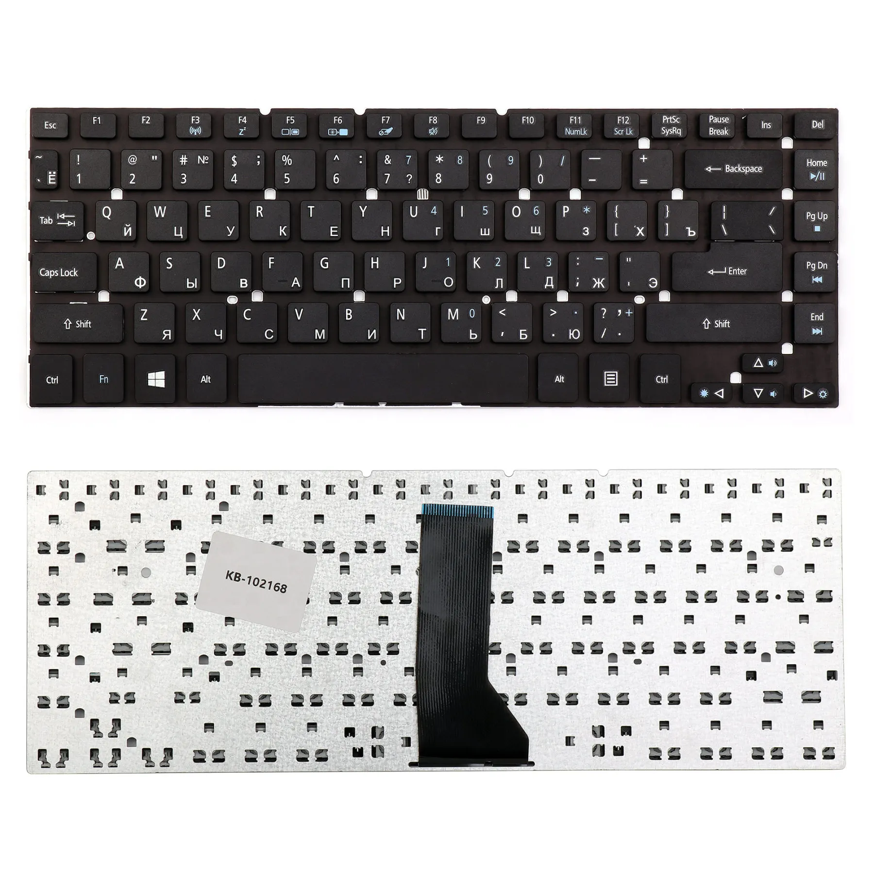 Клавиатура для ноутбука Acer Aspire 3830 4830T 4830TG 4755 4755G ES1 421 Series. Плоский Enter. Черная без