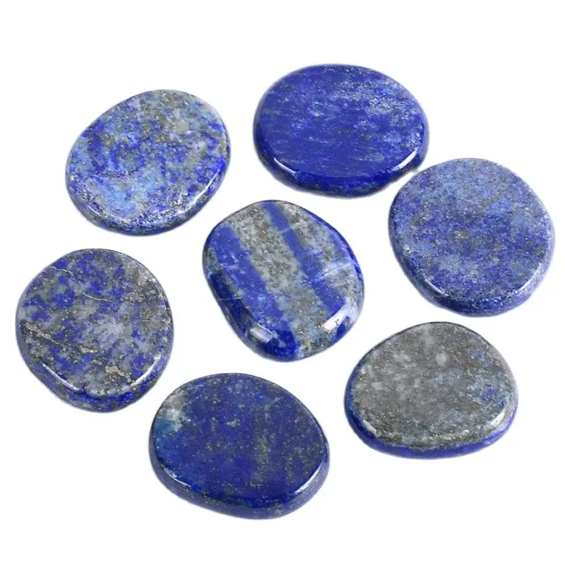 

Natural lapis lazuli palm stone 30*22*7mm crystal mineral quartz slice Chakra Tumbled stone Reiki Healing blue energy stone