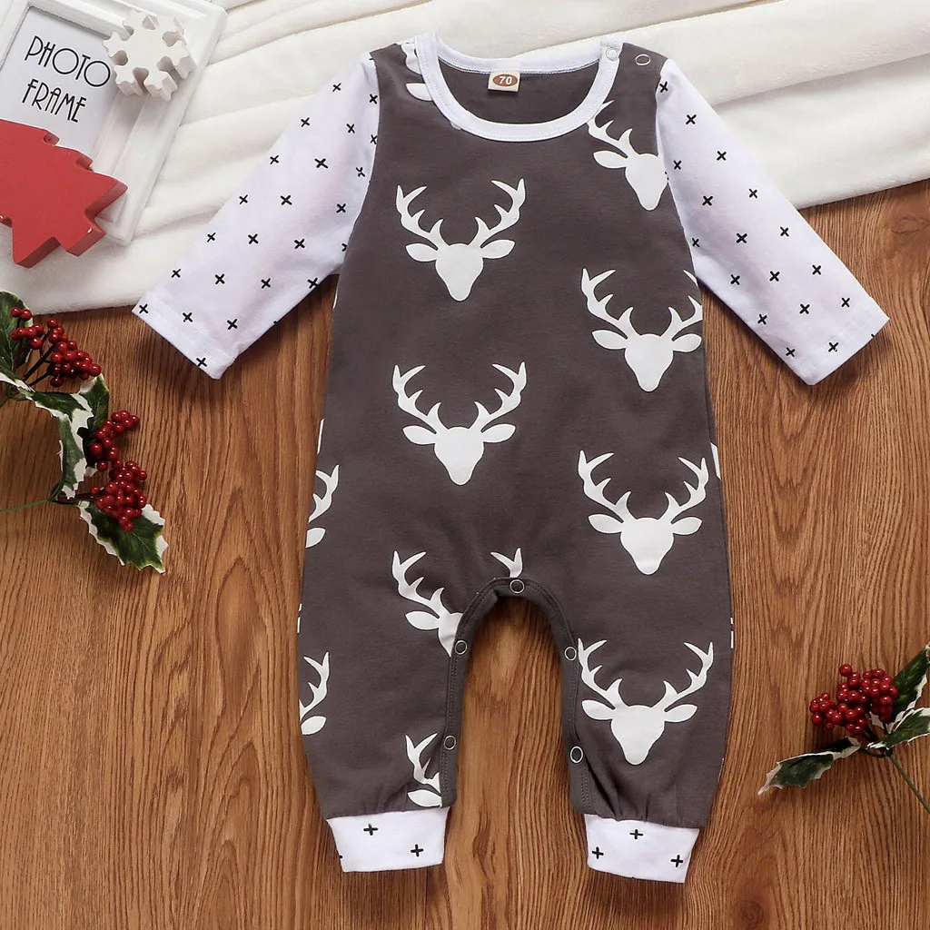 Комплект одежды из 2 предметов для новорожденных девочек комбинезон в полоску +