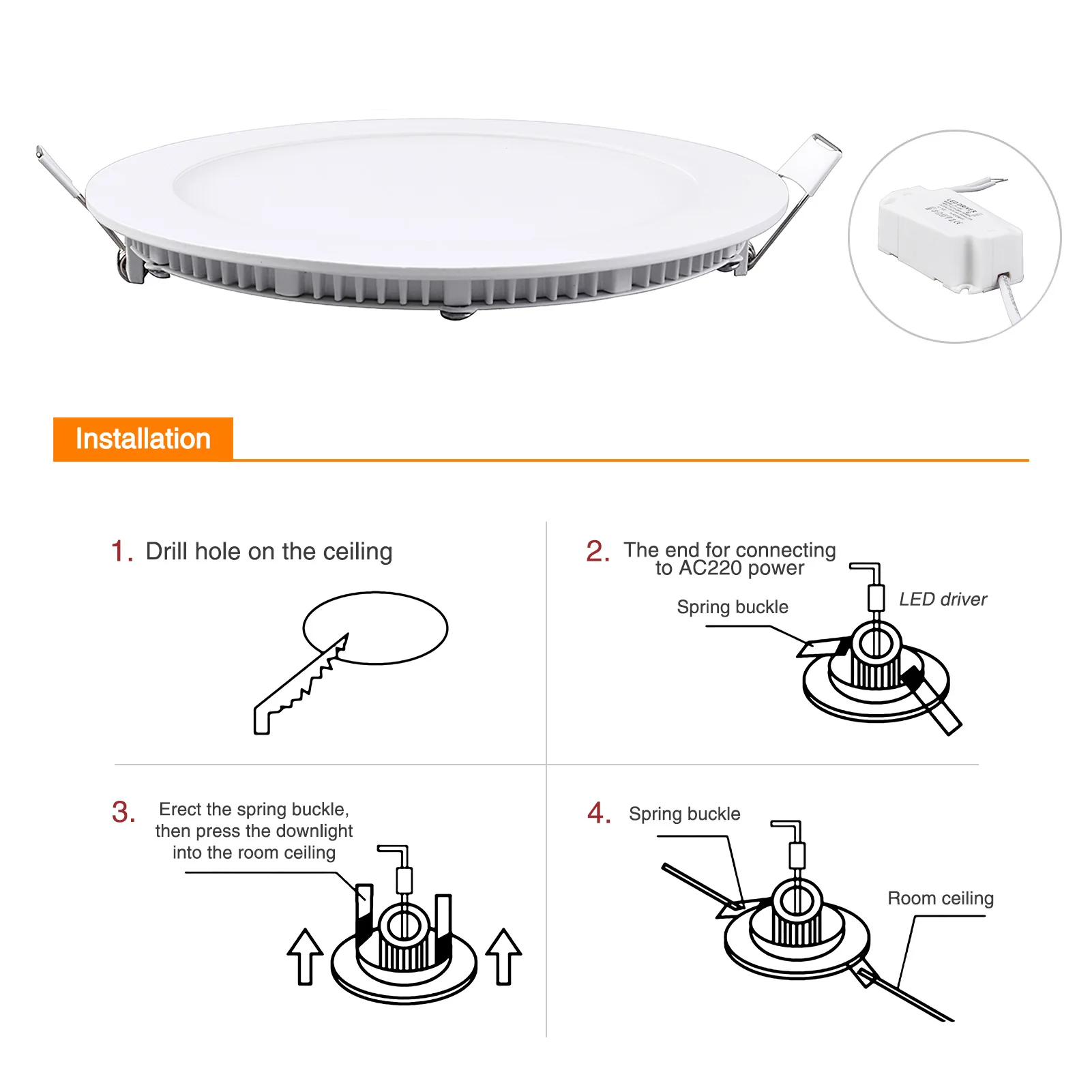 12 Вт Малый Панель лампы теплый белый холодный два вида светильник Цвет круг 220 V 2