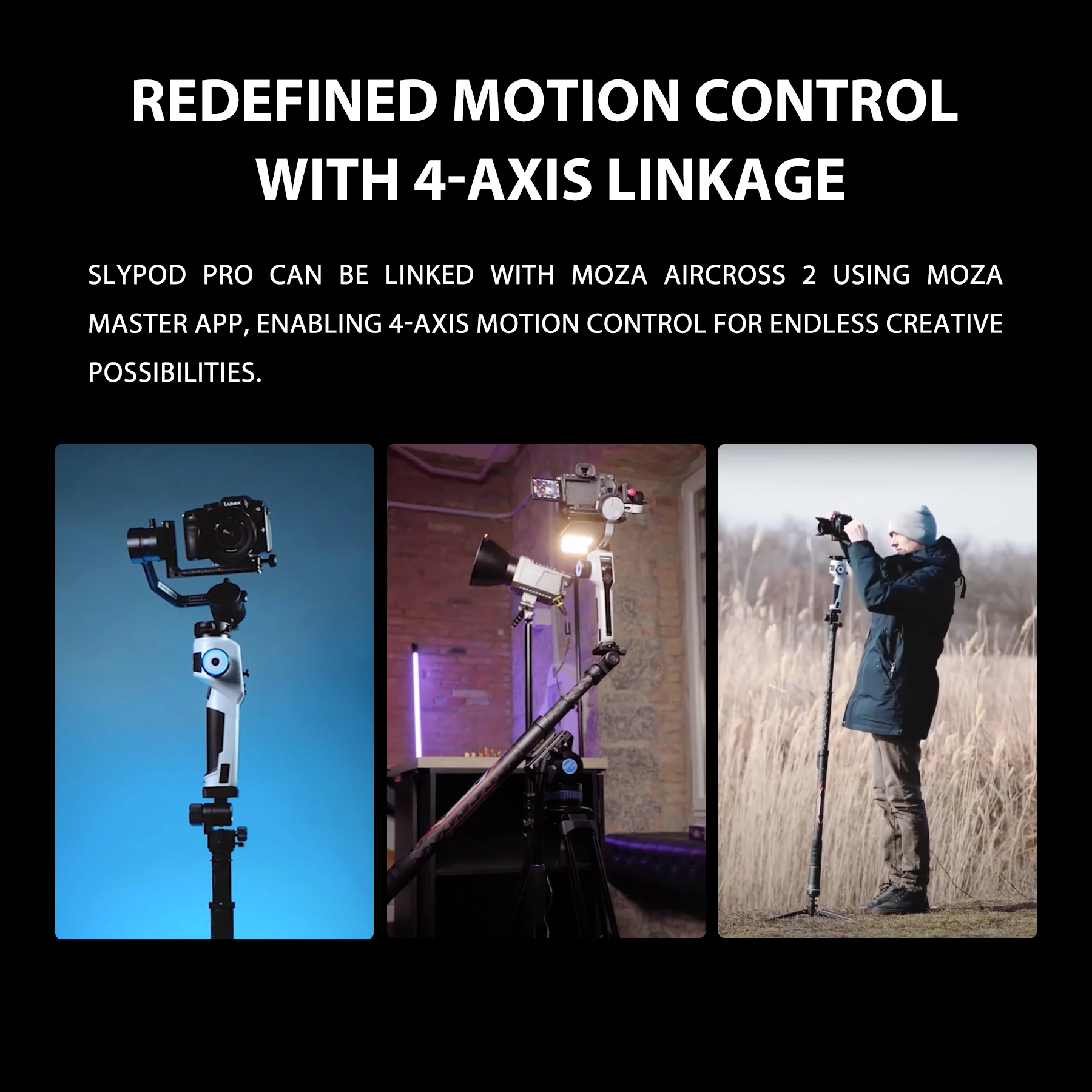 MOZA Slypod Pro 3 в 1 Электрический моторизованный слайдер монопод управление движением