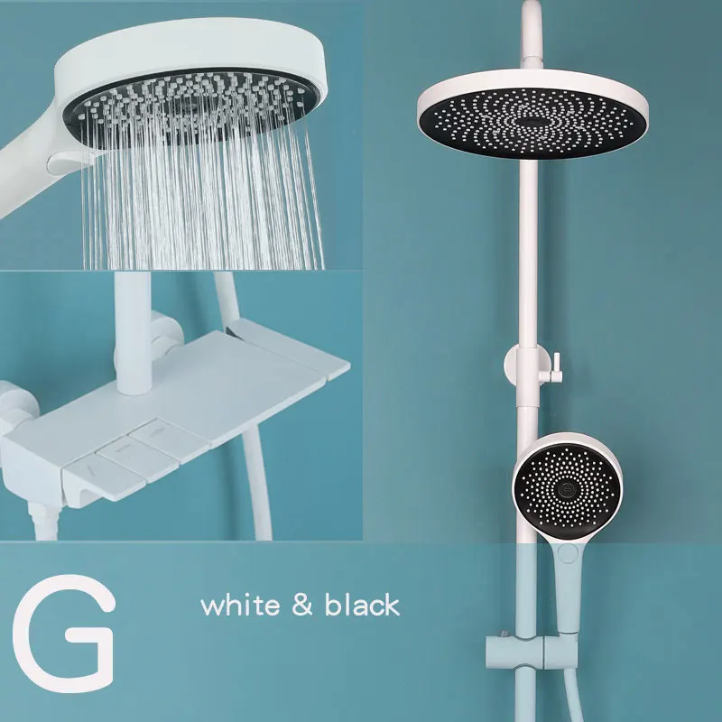 Белый душевой набор в стиле пианино смеситель для душа ванной белый роскошный