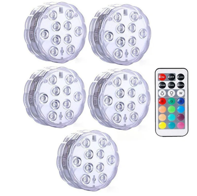 5 lamp 1 controller 10 светодиодный s RGB погружной светодиодный фонарь для использования под водой светодиодный ночник чайная ваза-лампа аквариум для бассейна свет для сада Weddin - Испускаемый цвет: 5 lamp 1 controller