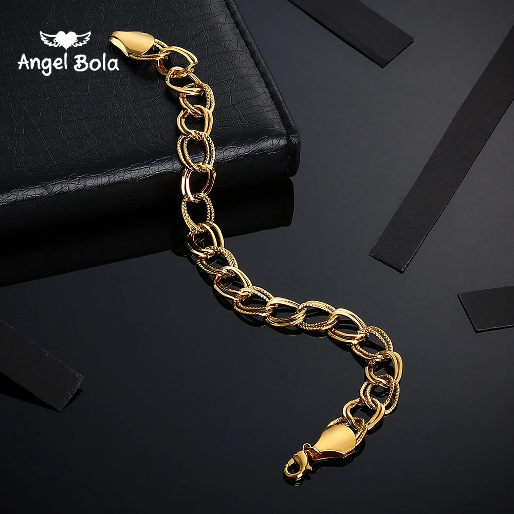 Мужские браслеты цепочки золотого цвета и медные для женщин Куба цепочка GP &