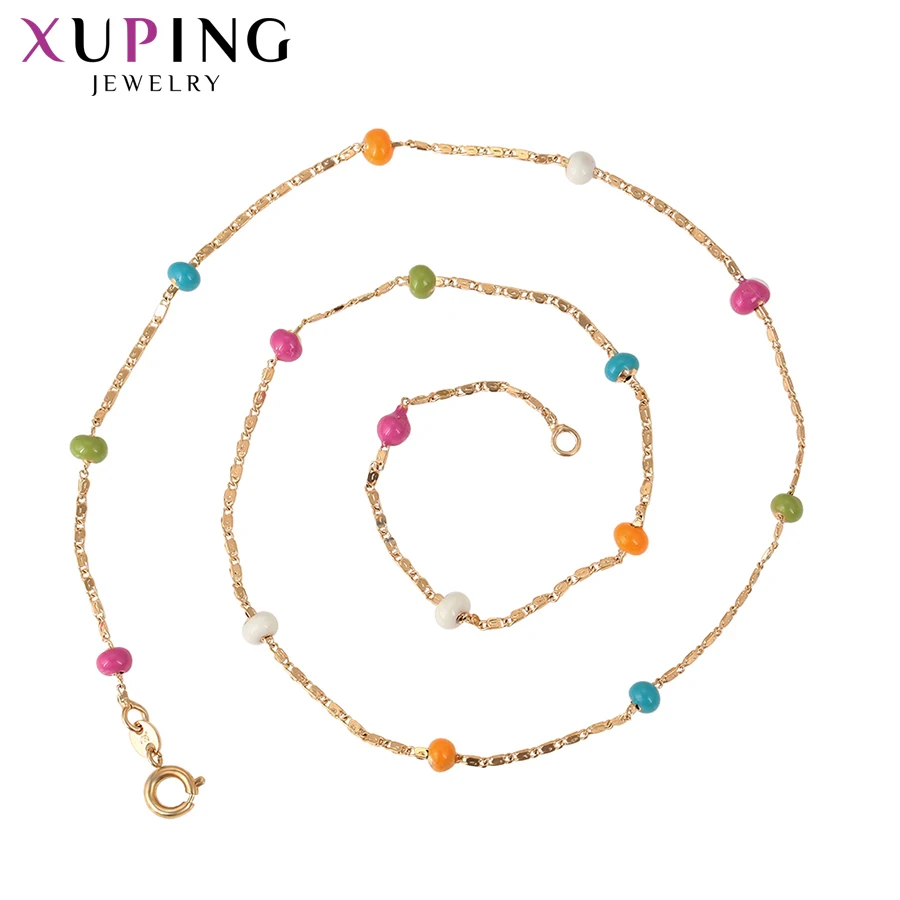 Золотой цвет Xuping модное ювелирное изделие круглой формы позолоченные цепочки романтическое ожерелье для женщин Подарки на день Святого Валентина S215-46109 - Окраска металла: Золотой цвет