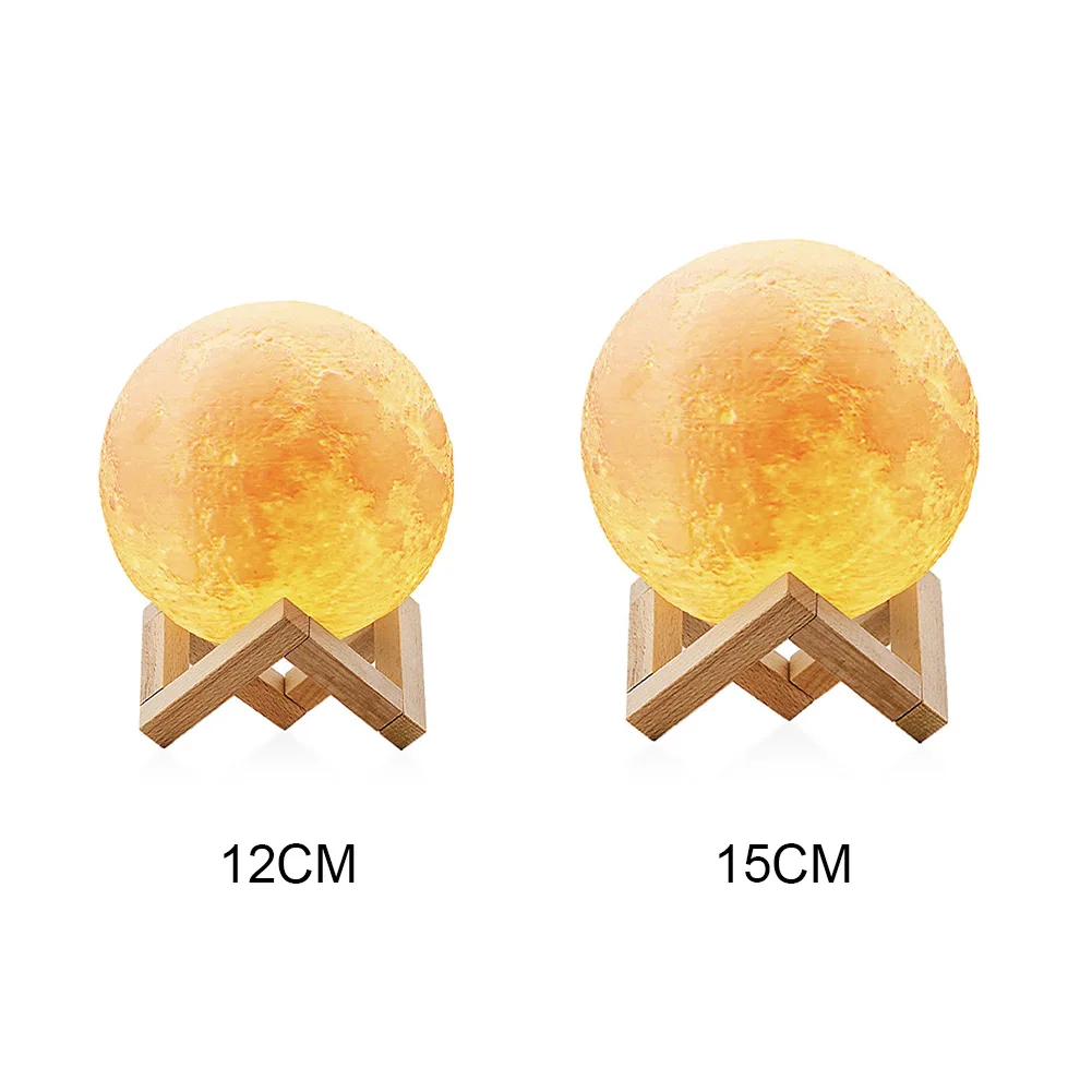 

Lunar Portable With Stand Romantic Birthday Gift Bedroom Touch Control LED Moon Light 16 Colors 3D Print USB Rechargeable