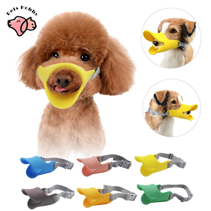 

Pet Dog Muzzle Silicone Adjustable Mask Cute Duck Muzzle Mask For Dogs Anti Bite Stop Barking Dog Mouth Mask Pet Dog Accessories