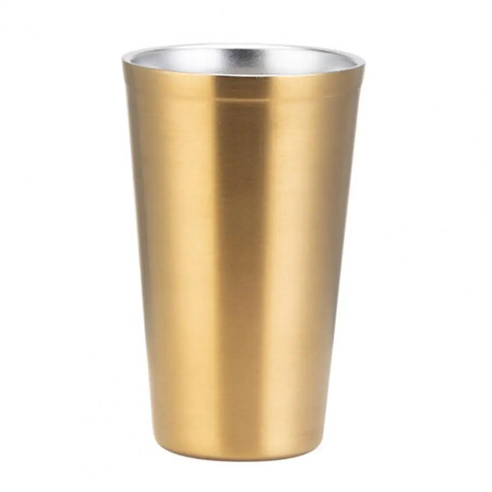

480ML 304 Stainless Steel Double-Layer Anti-Fall Drink Cup Beer Glass Water Mug