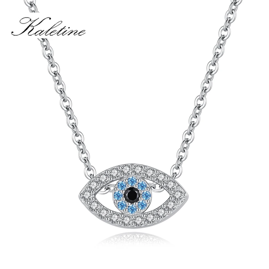 Кулон KALETINE Lucky Eye Evil из стерлингового серебра 925 пробы колье чокер с аквамариновым
