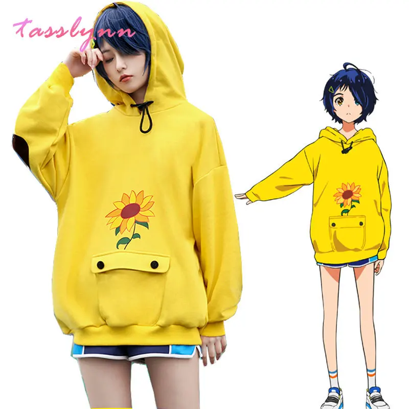 

Ohto Ai Cosplay Wonder Egg Priority Cosplay Ohto Ai Hoodie Pullover Yellow Sweatshirt Anime Costume Halloween For Unisex Casual