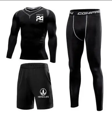 Спортивный комплект мужской новый стиль спортивный костюм для фитнеса из трех