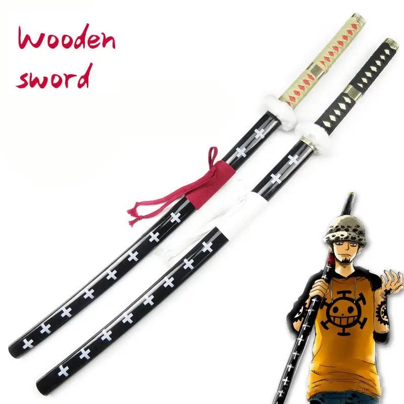 104 см Деревянный Меч Нож Оружие Трафальгар Ло Аниме Косплей ниндзя катана Самурай