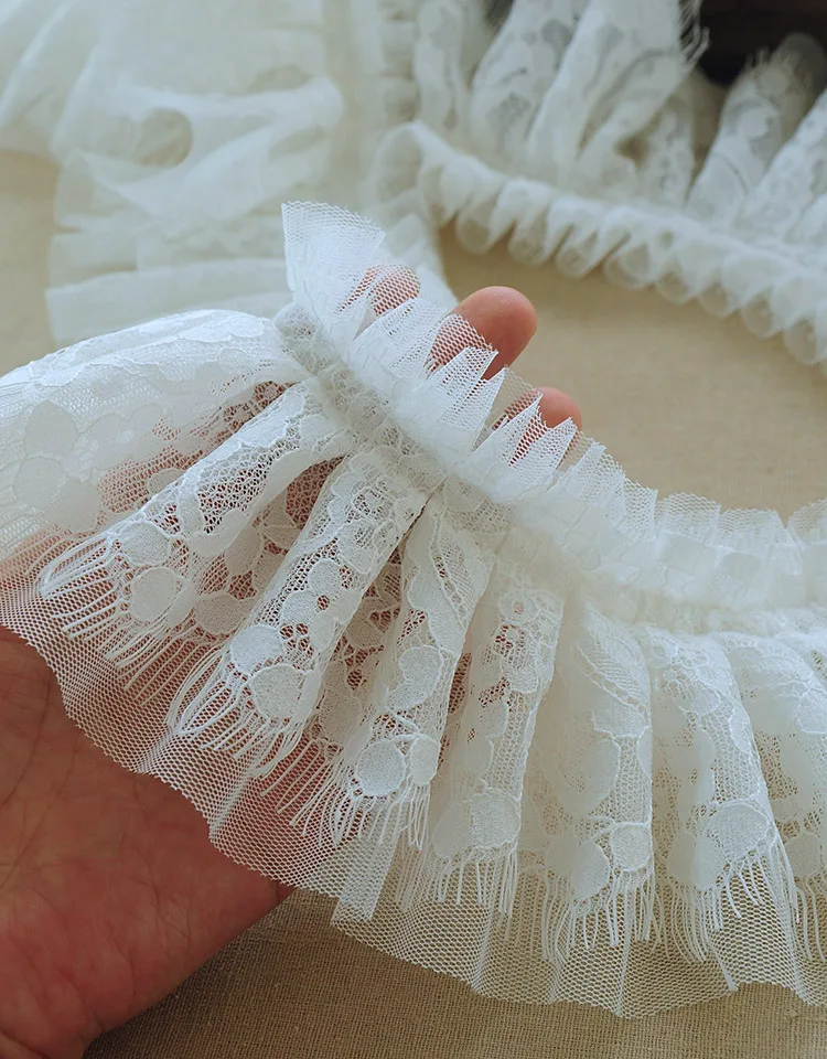2 метра/лот 10 см кружевные ресницы с оборками слоя кружевная одежда мечты