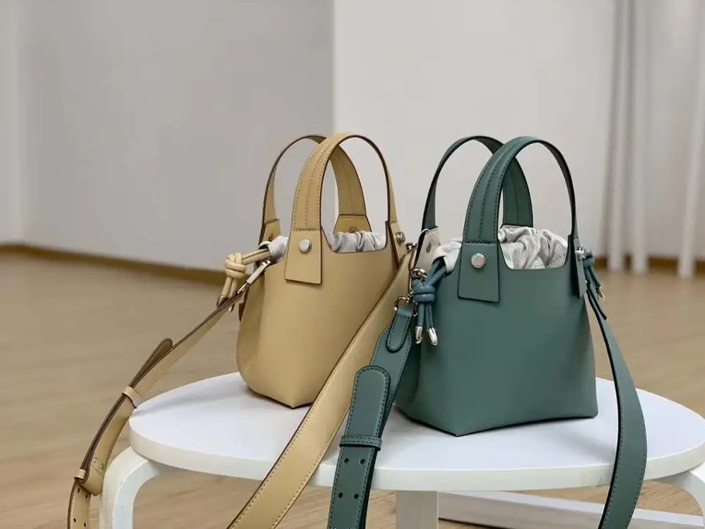 

real leather bucket bags cow leather totes bags small crossbody bags