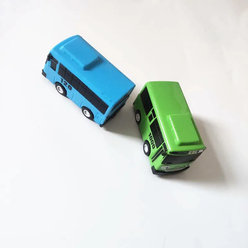 Tayo-rompecabezas de garaje de autob&uacute;s peque&ntilde;o de Anime coreano, ensamblaje de pista, estaci&oacute;n de servicio de tr&aacute;nsito, lote de embalaje con 2 autobuses, modelo de juguete-2