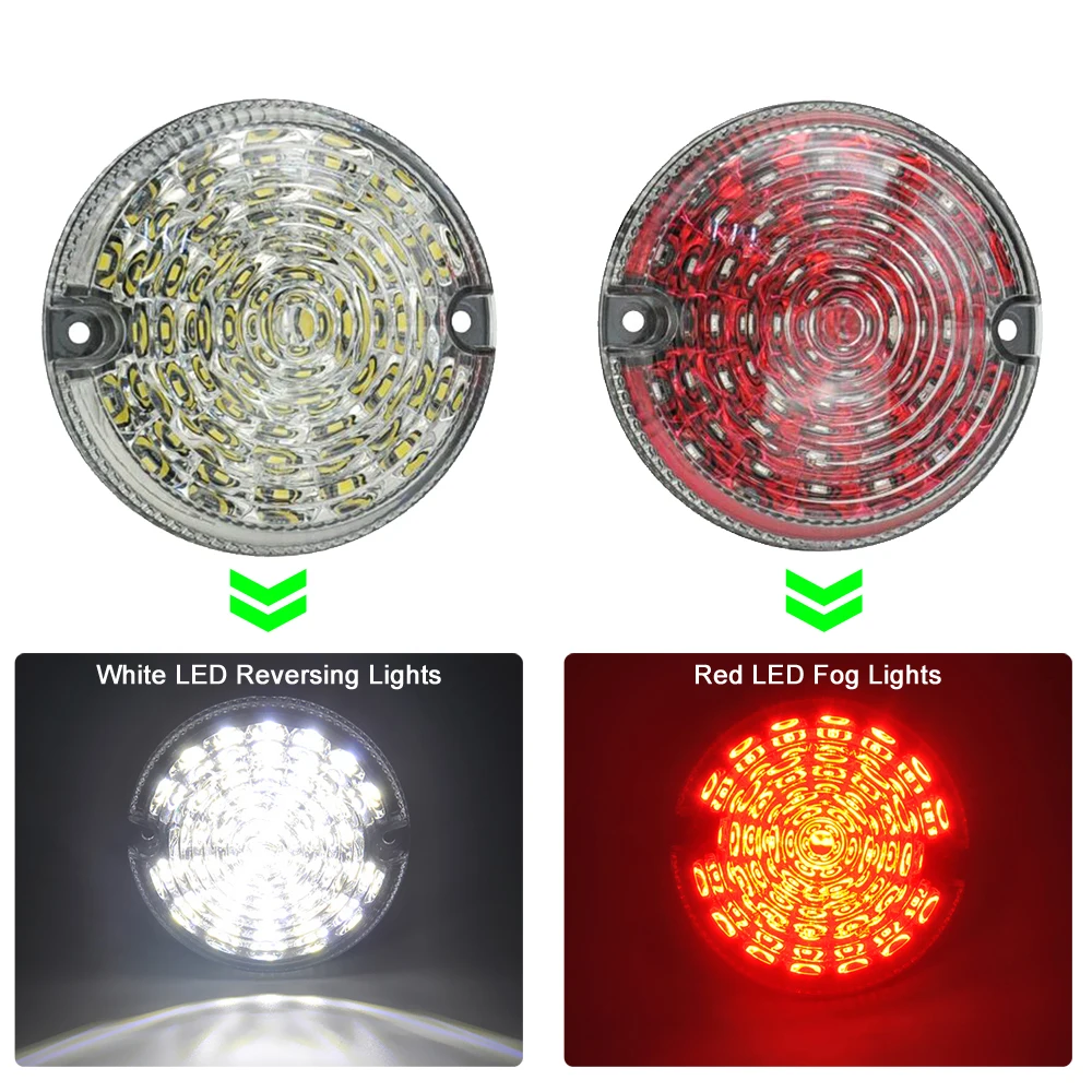 

95 мм полный комплект светодиодов для Land Rover Defender 2001-2016 Cabrio 1990-2016 подходит для резервного/обратного и заднего противотуманных фар в сборе