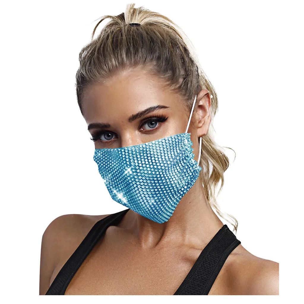 Маска для лица модная многоцветная Алмазная многоразовая маска носа и рта
