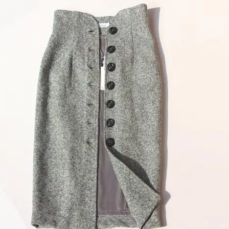 Осенние и зимние юбки с высокой талией Длинная тонкая юбка однотонная шерстяная