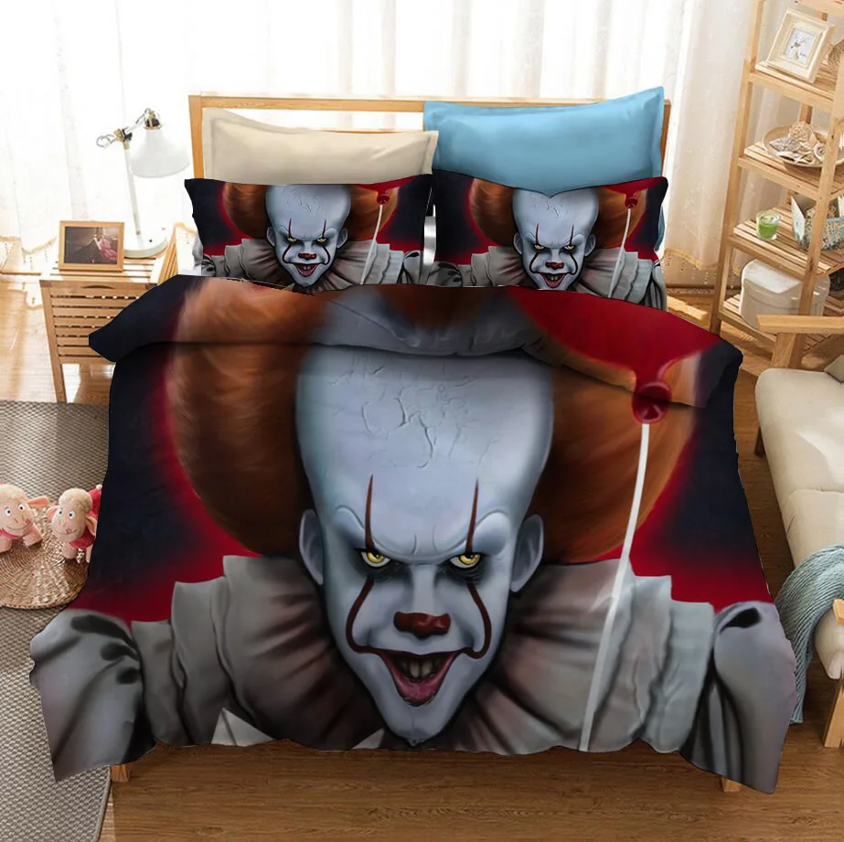 

Комплект постельного белья Stephen King's It с 3D принтом, пододеяльники, наволочки, одеяло, Комплект постельного белья, постельное белье, постельно...