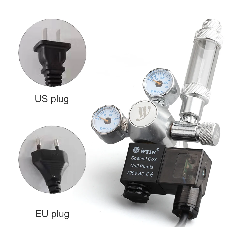 Регулятор Co2 для аквариума из нержавеющей стали Алюминиевый цилиндрический