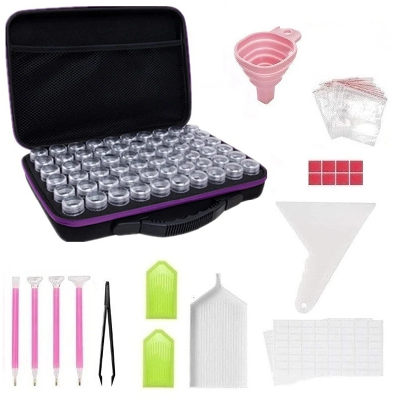 

30 Diamond Painting Accessories Tools Sets Mosaic Containe Diamond Embroidery Storage Box Carry Case Holder Bag