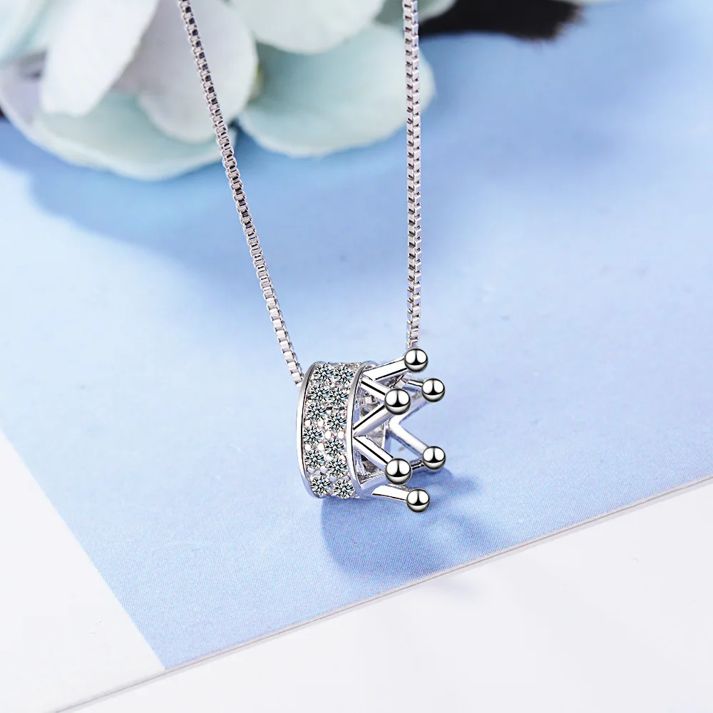 LByzHan горячая Распродажа Серебряная корона циркон кулон ожерелье Горячая Мода 2020