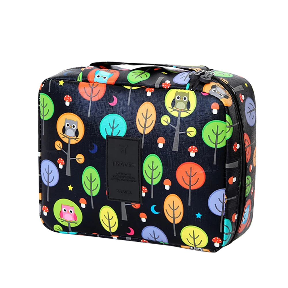 

Travel Cute Cartoon Alpaca Faux Leather Women Tote Square Makeup Cosmetic Bag