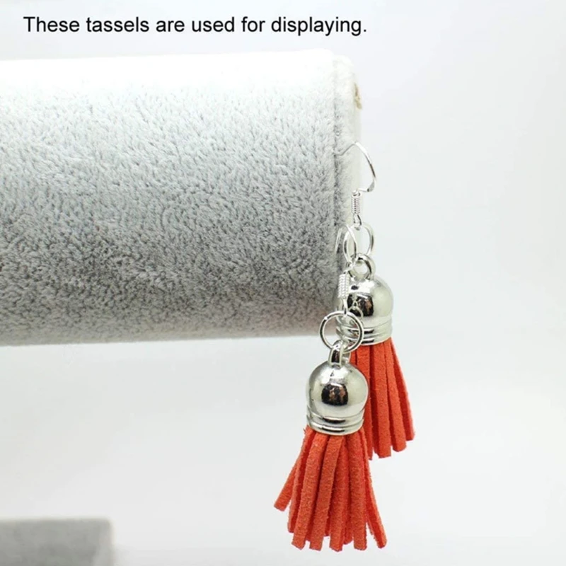 

100/60pcs Leather Tassel Pendants Jewelry Fiber Fringe Faux Suede Tassel with Caps for Keychain Straps DIY Accessories