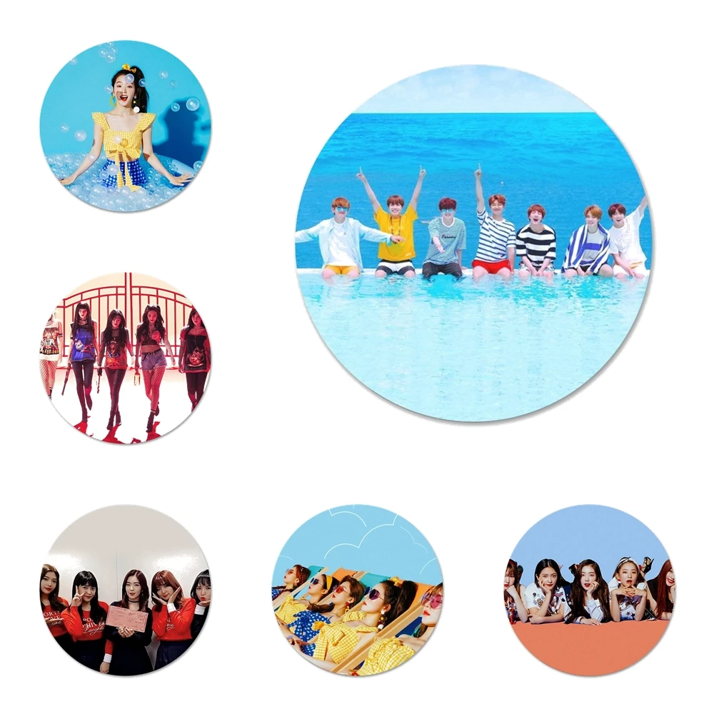 Red Velvet Kpop Girl Badge Brooch Pin Accessories For Clothes Backpack Decoration gift 58mm