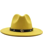 Новинка 2021, мужская шляпа Федора, джентльменская элегантная женская церковная Панама, джазовая шапка с широкими полями, Осенняя шапка