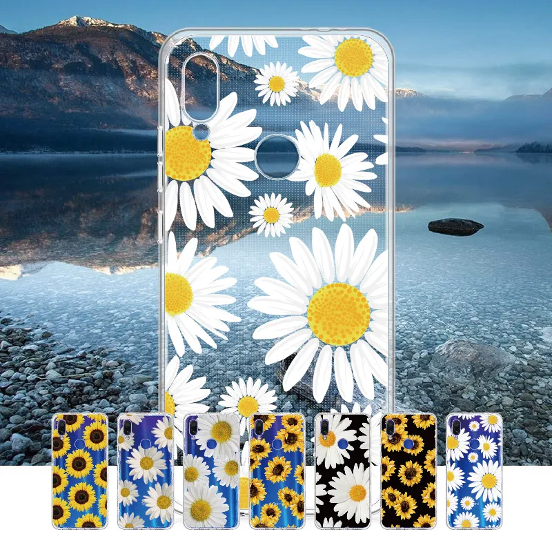 

Sunflower Floral Flower Daisy For Xiaomi Mi Redmi Note 5 6 7 8 9 10 lite Pro Plus Soft TPU Crystal Slim Protective Clear Case