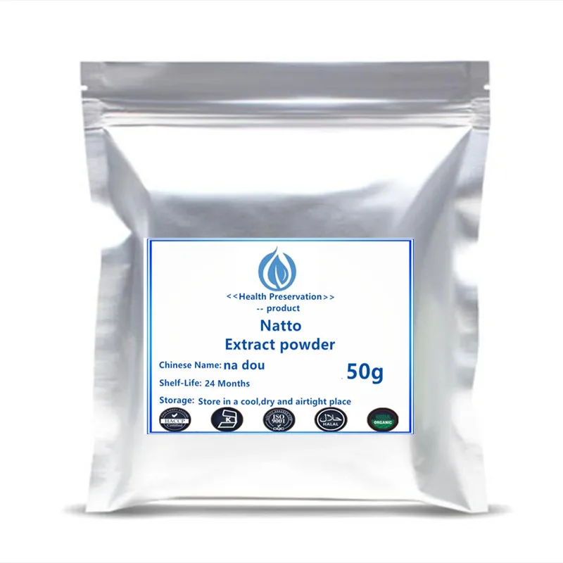 

High quality Natto extract nattokinase powder 20000fu/g Bacillus subtilisl natto dietary supplement Free shipping