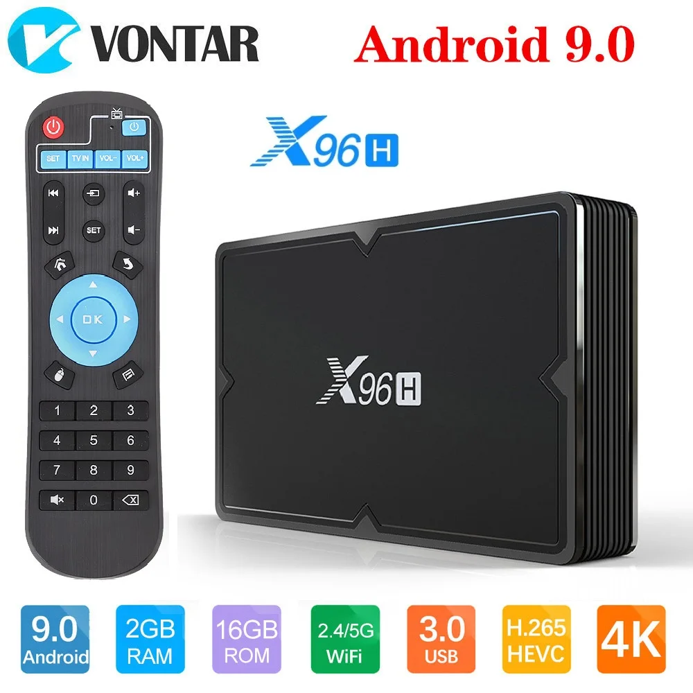X96H Android 9 0 Смарт ТВ коробка 4 ГБ 32 Bluetooth 1 2 4g/5g wifi hdmi в iptv телеприставка 3 usb порт 2G 16G