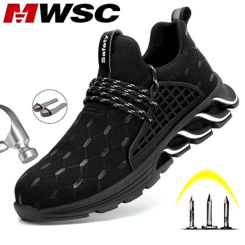 MWSC 2020 Newest Men Safety Work Shoes Anti-smashing Steel Toe Cap Boots Indestrcuctible Construction Sneakers | Обувь