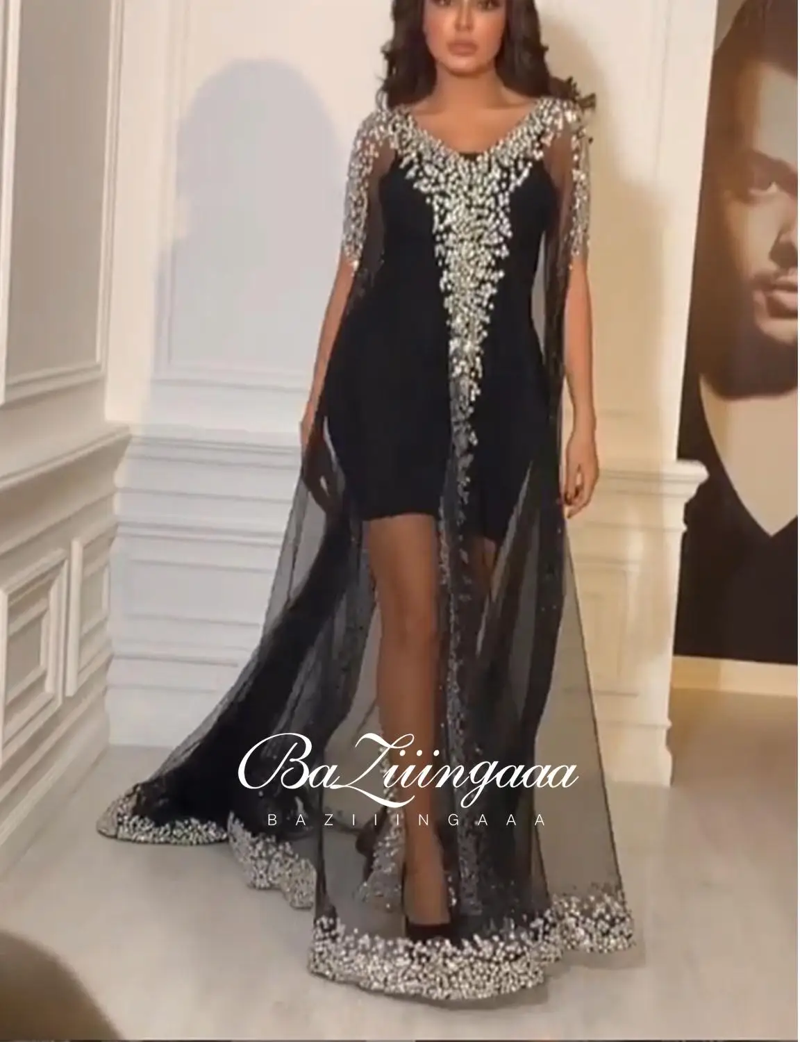 

BAZIIINGAAA роскошное бальное платье, длинное женское платье, 2021, вечерние платья с блестками, вечерние платья для вечеринок, бальное платье разм...