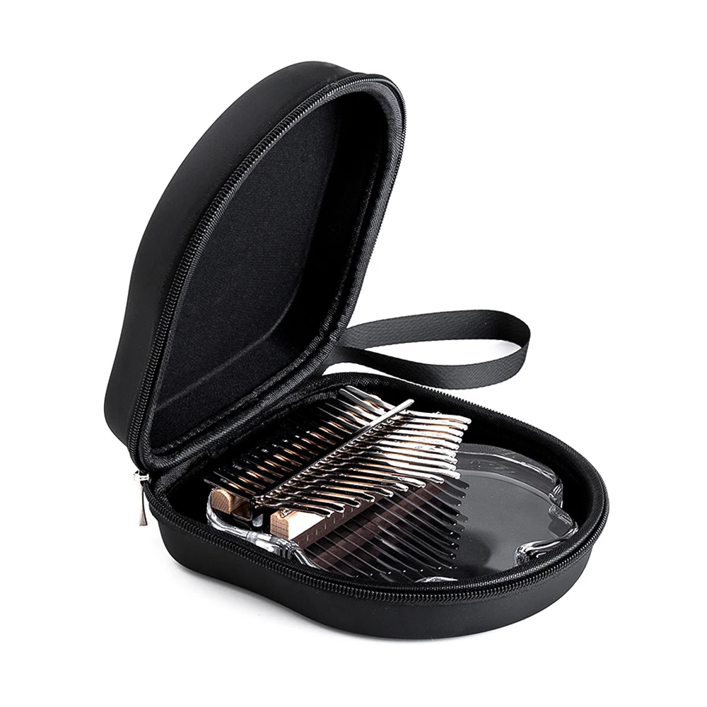 

17 Keys Transparent Acrylic Thumb Piano Kalimba with Carry Case Tuning Hammer Stickers Cleaning Cloth Music Book