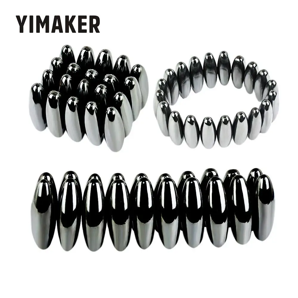 YIMAKER 10 шт. 45*15 мм магнитные шарики неодимовый магнит круглый черный камень Магниты терапия Браслет забота о здоровье для DIY