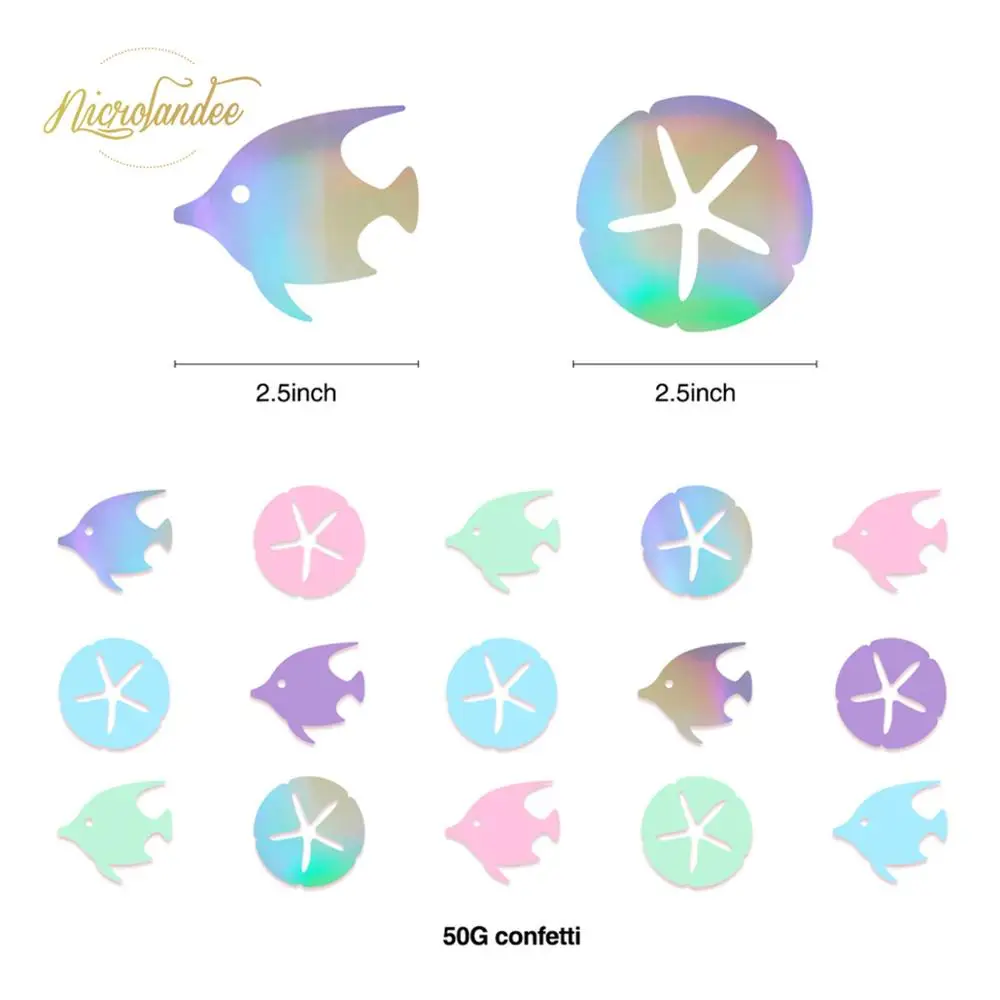 NICROLANDEE 39 шт./компл. Let's Be Mermaids комплект украшений для вечеринки в винтажном стиле