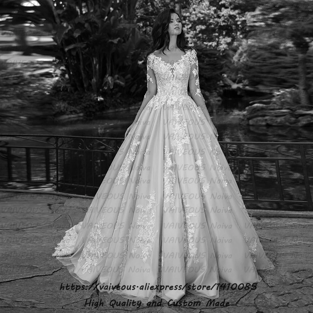 Свадебное платье на заказ роскошные наряды с длинным рукавом кружевное