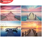 HUACAN Алмазная картина Ландшафтная мозаика с бриллиантами мост полный квадратКруглый Алмаз Вышивка картина Стразы