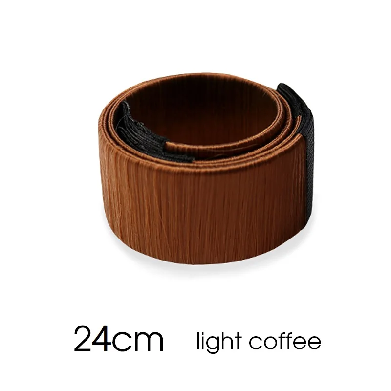 light coffee 24cm 1 Набор для женщин и девочек, волшебный стиль, инструменты для укладки волос, булочки, Braiders, щипцы для завивки волос, лента для волос, аксессуары для волос - Цвет: light coffee 24cm